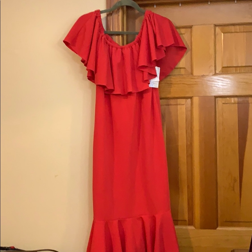 NWT Lularoe Coral colored Cici dress